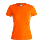 Damen-T-Shirts mit Logo aus Baumwolle, 150 g/m2, Keya farbe orange