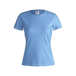 Damen-T-Shirts mit Logo aus Baumwolle, 150 g/m2, Keya farbe hellblau erste Ansicht