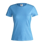 Damen-T-Shirts mit Logo aus Baumwolle, 150 g/m2, Keya farbe hellblau