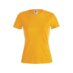 Damen-T-Shirts mit Logo aus Baumwolle, 150 g/m2, Keya farbe gold erste Ansicht