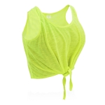 Damen-Tanktop mit Logo bedrucken aus Polyester, 130 g/m2 farbe neongelb erste Ansicht