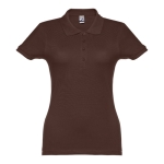 Damen-Poloshirt aus Baumwolle in vielen Farben, 195 g/m2, THC Eve farbe braun