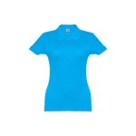 Damen-Poloshirt aus Baumwolle in vielen Farben, 195 g/m2, THC Eve farbe cyan-blau zweite Ansicht