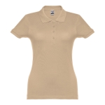 Damen-Poloshirt aus Baumwolle in vielen Farben, 195 g/m2, THC Eve farbe hellbraun