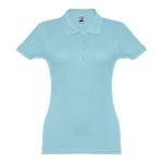 Damen-Poloshirt aus Baumwolle in vielen Farben, 195 g/m2, THC Eve farbe pastellblau