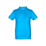 Poloshirts für Kinder aus Baumwolle, 195 g/m2, THC Adam Kids farbe cyan-blau zweite Ansicht