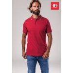 Slim-Fit-Poloshirts mit Logo aus Baumwolle, 210 g/m2, THC Rome farbe rot