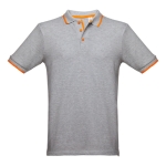 Slim-Fit-Poloshirts mit Logo aus Baumwolle, 210 g/m2, THC Rome farbe grau