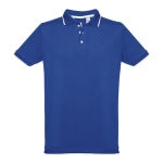 Slim-Fit-Poloshirts mit Logo aus Baumwolle, 210 g/m2, THC Rome farbe köngisblau