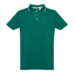 Slim-Fit-Poloshirts mit Logo aus Baumwolle, 210 g/m2, THC Rome farbe dunkelgrün