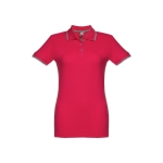 Zweifarbiges Poloshirts für Damen aus Baumwolle, 210 g/m2, THC Rome farbe rot zweite Ansicht