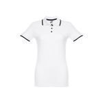 Zweifarbiges Poloshirts für Damen aus Baumwolle, 210 g/m2, THC Rome farbe weiß zweite Ansicht