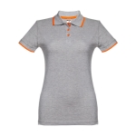 Zweifarbiges Poloshirts für Damen aus Baumwolle, 210 g/m2, THC Rome farbe grau