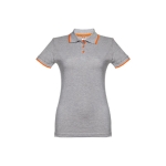 Zweifarbiges Poloshirts für Damen aus Baumwolle, 210 g/m2, THC Rome farbe grau zweite Ansicht