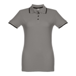 Zweifarbiges Poloshirts für Damen aus Baumwolle, 210 g/m2, THC Rome farbe dunkelgrau