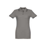 Zweifarbiges Poloshirts für Damen aus Baumwolle, 210 g/m2, THC Rome farbe dunkelgrau zweite Ansicht