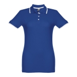 Zweifarbiges Poloshirts für Damen aus Baumwolle, 210 g/m2, THC Rome farbe köngisblau