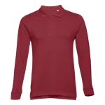 Langärmelige Poloshirts bedrucken aus Baumwolle, 210 g/m2, THC Bern farbe bordeaux