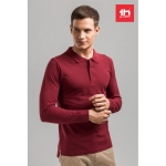 Langärmelige Poloshirts bedrucken aus Baumwolle, 210 g/m2, THC Bern farbe bordeaux