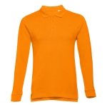 Langärmelige Poloshirts bedrucken aus Baumwolle, 210 g/m2, THC Bern farbe orange