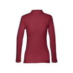 Langarm-Poloshirt für Damen aus Baumwolle, 210 g/m2, THC Bern farbe bordeaux dritte Ansicht