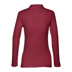 Langarm-Poloshirt für Damen aus Baumwolle, 210 g/m2, THC Bern farbe bordeaux