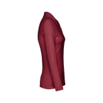 Langarm-Poloshirt für Damen aus Baumwolle, 210 g/m2, THC Bern farbe bordeaux vierte Ansicht