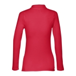 Langarm-Poloshirt für Damen aus Baumwolle, 210 g/m2, THC Bern farbe rot