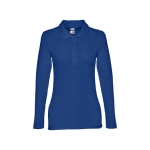 Langarm-Poloshirt für Damen aus Baumwolle, 210 g/m2, THC Bern farbe köngisblau zweite Ansicht