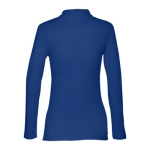 Langarm-Poloshirt für Damen aus Baumwolle, 210 g/m2, THC Bern farbe köngisblau