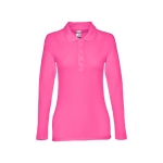 Langarm-Poloshirt für Damen aus Baumwolle, 210 g/m2, THC Bern farbe pink zweite Ansicht