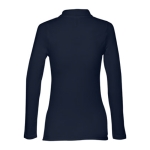 Langarm-Poloshirt für Damen aus Baumwolle, 210 g/m2, THC Bern farbe marineblau