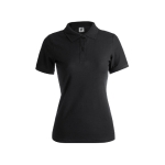 Damen-Poloshirts bedrucken aus Baumwolle, 180 g/m2, von Keya farbe schwarz erste Ansicht