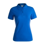 Damen-Poloshirts bedrucken aus Baumwolle, 180 g/m2, von Keya farbe blau