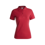 Damen-Poloshirts bedrucken aus Baumwolle, 180 g/m2, von Keya farbe rot erste Ansicht