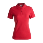 Damen-Poloshirts bedrucken aus Baumwolle, 180 g/m2, von Keya farbe rot