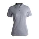 Damen-Poloshirts bedrucken aus Baumwolle, 180 g/m2, von Keya farbe grau