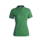 Damen-Poloshirts bedrucken aus Baumwolle, 180 g/m2, von Keya farbe grün erste Ansicht