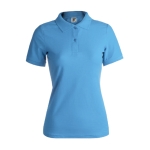 Damen-Poloshirts bedrucken aus Baumwolle, 180 g/m2, von Keya farbe hellblau