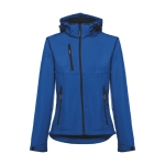 Damen-Softshelljacken mit Kapuze aus Polyester, 280 g/m2, THC Zagreb farbe blau zweite Ansicht