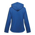 Damen-Softshelljacken mit Kapuze aus Polyester, 280 g/m2, THC Zagreb farbe blau