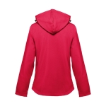 Damen-Softshelljacken mit Kapuze aus Polyester, 280 g/m2, THC Zagreb farbe rot dritte Ansicht