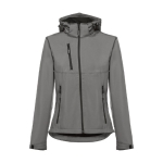 Damen-Softshelljacken mit Kapuze aus Polyester, 280 g/m2, THC Zagreb farbe grau zweite Ansicht