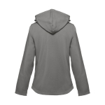 Damen-Softshelljacken mit Kapuze aus Polyester, 280 g/m2, THC Zagreb farbe grau dritte Ansicht