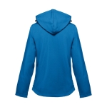 Damen-Softshelljacken mit Kapuze aus Polyester, 280 g/m2, THC Zagreb farbe cyan-blau dritte Ansicht