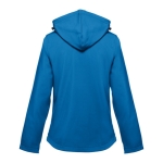 Damen-Softshelljacken mit Kapuze aus Polyester, 280 g/m2, THC Zagreb farbe cyan-blau