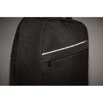 RPET Laptoprucksack 13” mit gepolsterten Riemen farbe schwarz Detailbild