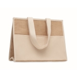 Jutetasche mit laminiertem Innenraum und Seitenfach farbe beige zweite Ansicht