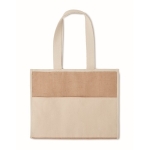 Jutetasche mit laminiertem Innenraum und Seitenfach farbe beige vierte Ansicht