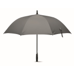 Eleganter sturmfester Regenschirm aus 190T Pongee mit Logo, Ø 116 farbe grau